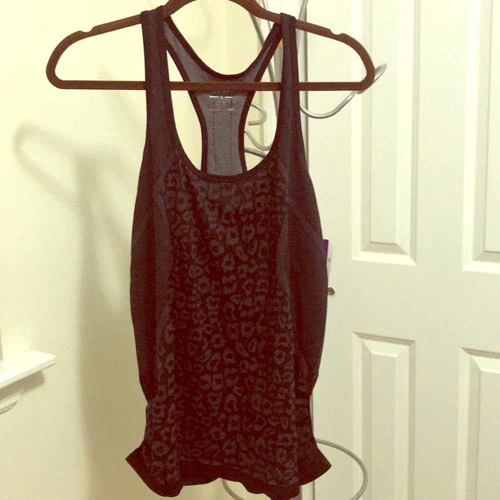 Black leopard workout tank, brand new